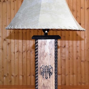 24&quot; Western Table Lamp with USB Engraved Winged Cross. These beautiful Western table lamps are perfect for the cabin or your rustic Decor