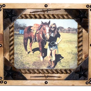 8x10 Pine Shadow Box Style  Picture Frame Rustic Western Style