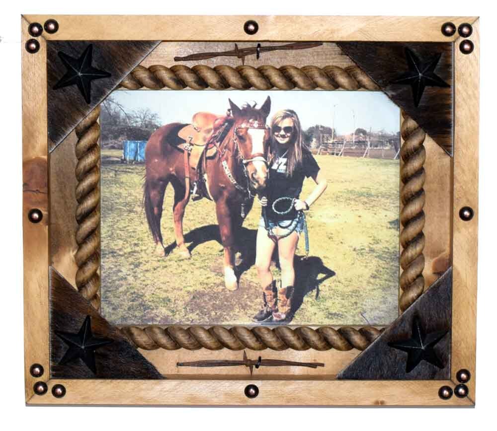8x10 Pine Shadow Box Style Picture Frame Rustic Western