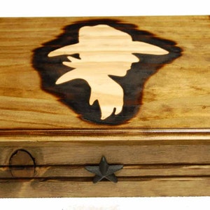 Cowboy Silhouette Rustic Jewelry Box