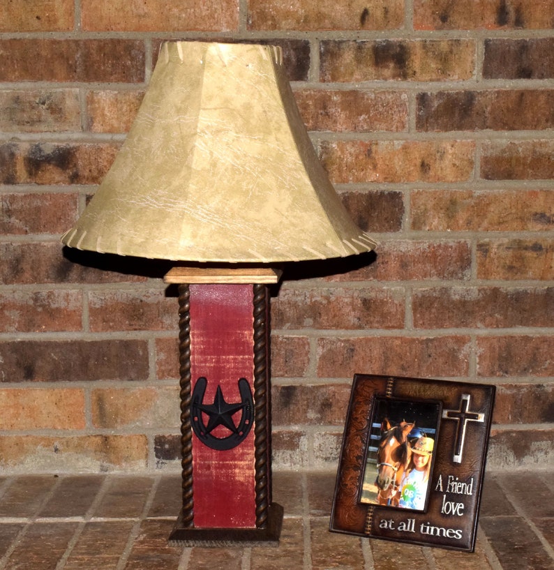 24 Rustic Lamps Western Cross Table Lamp Barn Red