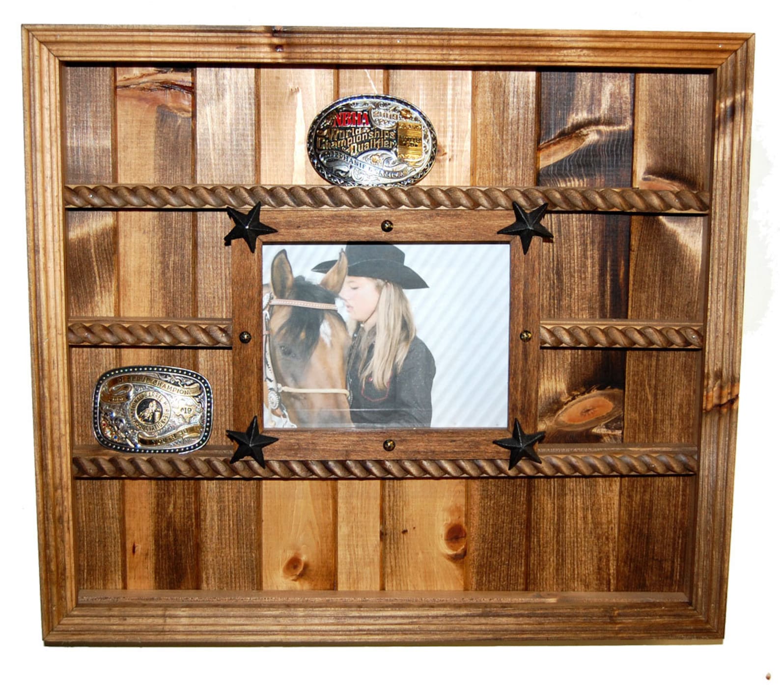 Belt Buckle Display Case With 8x10 Picture Frame Trophy Etsy