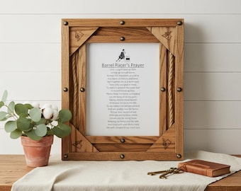 American OAK Framed Barrel Racer's Prayer