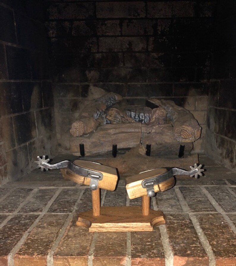 Solid Oak Base Trophy Spur Display Stand Etsy