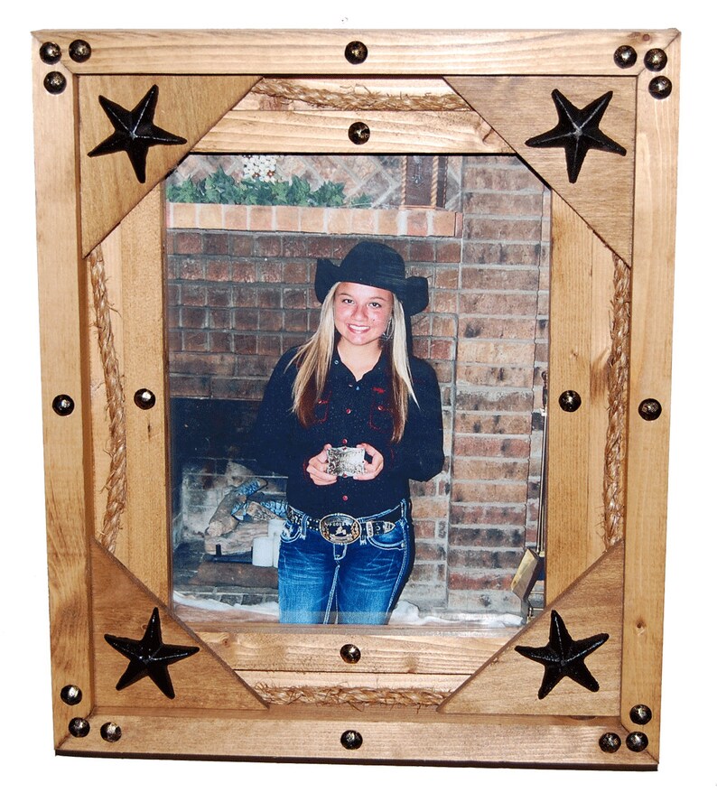 8x10 Pine Shadow Box Style Picture Frame Rustic Western Style