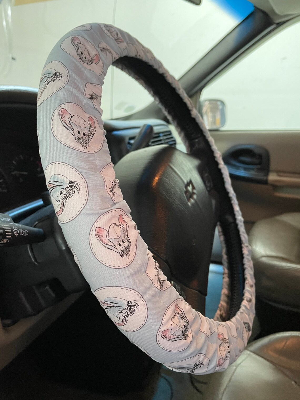 Steering Wheel Cover Eeyore Print Fabric Disney Car Accessory Etsy