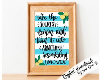 Digital Image Handlettered Lemonade Print Digital Download .png image