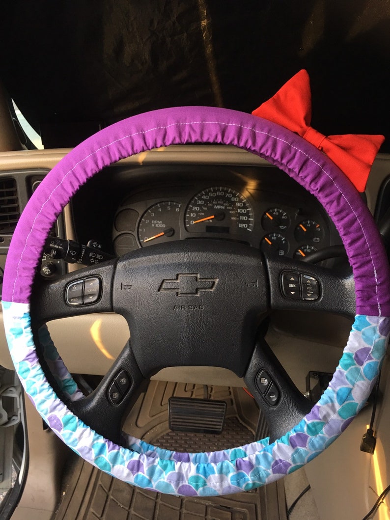 Steering Wheel Cover Ariel The Little Mermaid Disney Inspired With or Without Bow Car Accessory Gift Idea for Her image 5