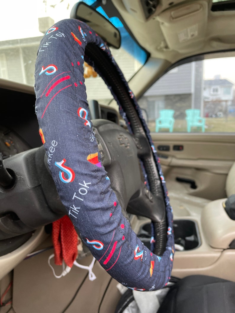 Steering Wheel Cover Tik Tok Print Fabric Social Media Gift Etsy