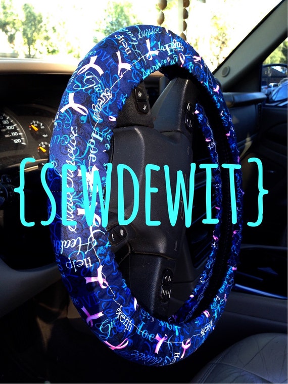 Steering Wheel Cover Breast Cancer Awareness Pink Ribbon Blue October Susan G Komen Girly Cute Car Accessories Gift for Her Gift Idea Etsy