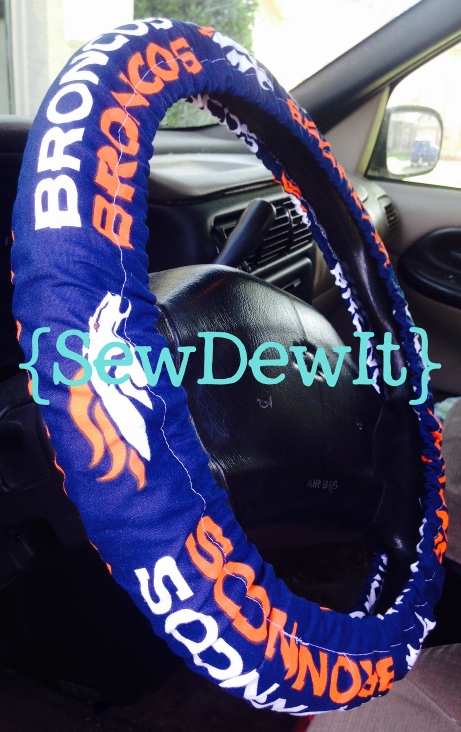 Steering Wheel Cover Denver Broncos Colorado NFL Football Navy Etsy