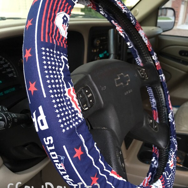 Steering Wheel cover nieuwe Engeland patriotten NFL Pro Football rood wit blauw ~ leuke auto accessoires cadeau voor haar cadeau voor hem