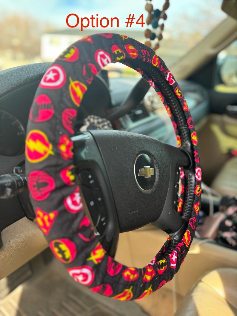 Steering Wheel Cover, Key Fob, Car Trash Bag, Face Mask, Seat Belt Covers, Marvel Funko Pop Superhero MCU image 6