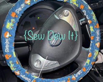 Steering Wheel Cover Scooby Doo and Shaggy with Mystery Machine Cute Car Accessories Gift for Her Gift for Him