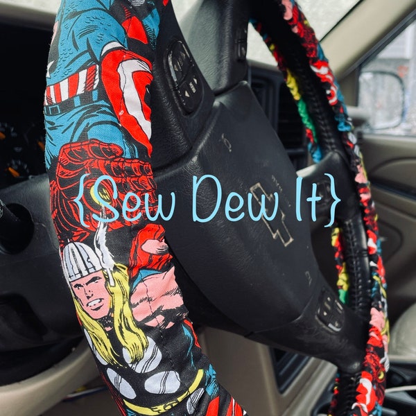 Steering Wheel Cover, Key Fob, Car Trash Bag, Face Mask, Seat Belt Covers, Marvel Funko Pop Superhero MCU