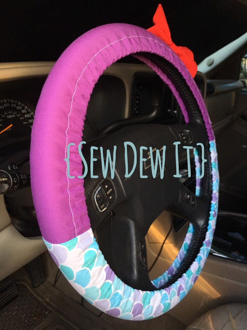 Steering Wheel Cover Ariel The Little Mermaid Disney Inspired With or Without Bow Car Accessory Gift Idea for Her image 4