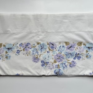 Vintage Purple Floral Cotton Flat Sheet: Full Size Bedding