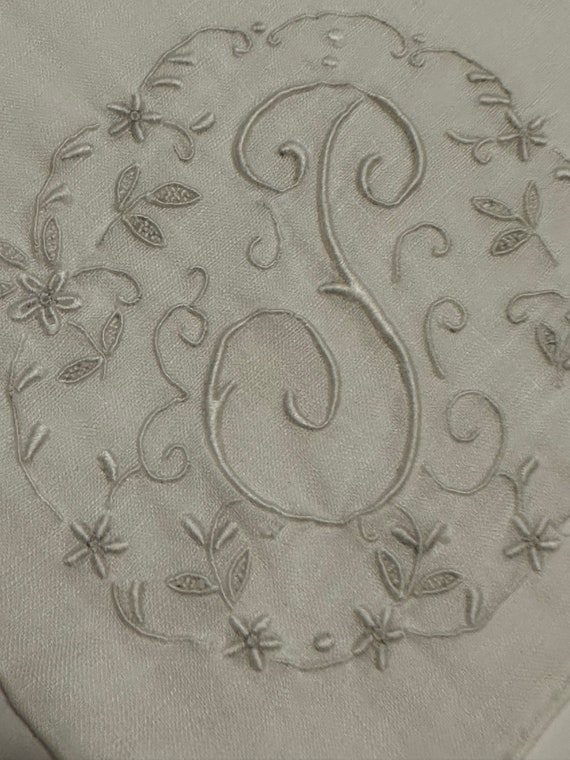 Monogram Embroidered F Wedding Handkerchief Madeir