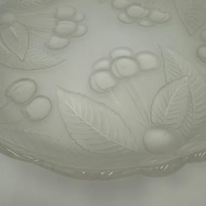 Mikasa Frosted Cherry Glass Plate, Vintage Frosted Fruit Plate with Leaves, Cherry Lovers Platter, Midcentury Mikasa Fruit Platter