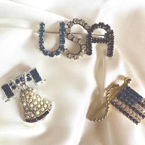 Jeweled American Flag Brooch Bundle, Celebrate Our Nation!