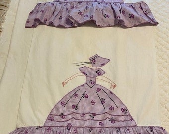 Southern Belle Pillowcases Purple Gingham Applique