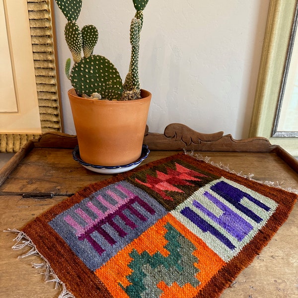 Vibrant Desert Palette Southwestern Small Woven Rug 1