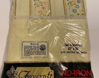 Vintage Floral Pillowcases Lace Trim NOS in Package