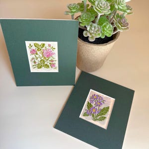 Wix Kensitas Flowers Zigarettenkarten, Sammlerstücke, Blumenerinnerungsstücke, 1930er Jahre British Tobacco Ephemera, Wix Flower Cards 2er-Set, J Wix Cards