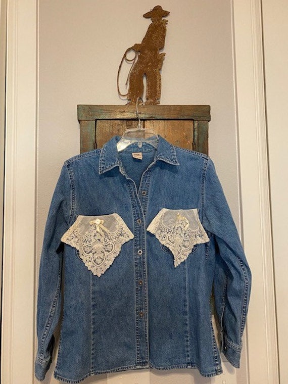 Embellished Denim Jacket Size Small