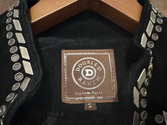 Double D Black Suede Jacket Studded Rhinestones - image 6