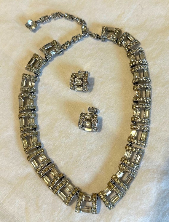 Vintage BOGOFF Rhinestone Necklace Crystals Set - image 3
