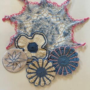 Blue Crocheted Hot Pad Bundle for Cozy Kitchen Vibes