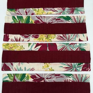 Vintage Barkcloth Valances (Set of 4): Mid-Century Tropical Window Decor
