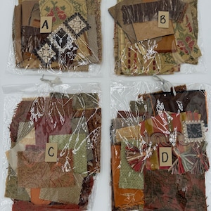 Decorator Fabric Scrap Bundle: Upholstery Textiles, Slow Stitch, Mixed Media