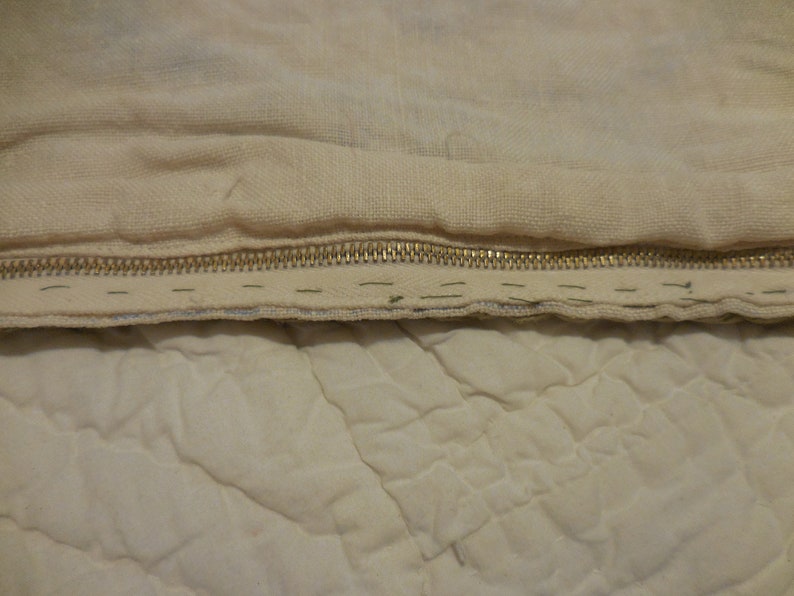 Handmade Vintage Linen Embroidered Pillow Cover Beautiful Roses Cross Stitched Cottage Shabby Chic