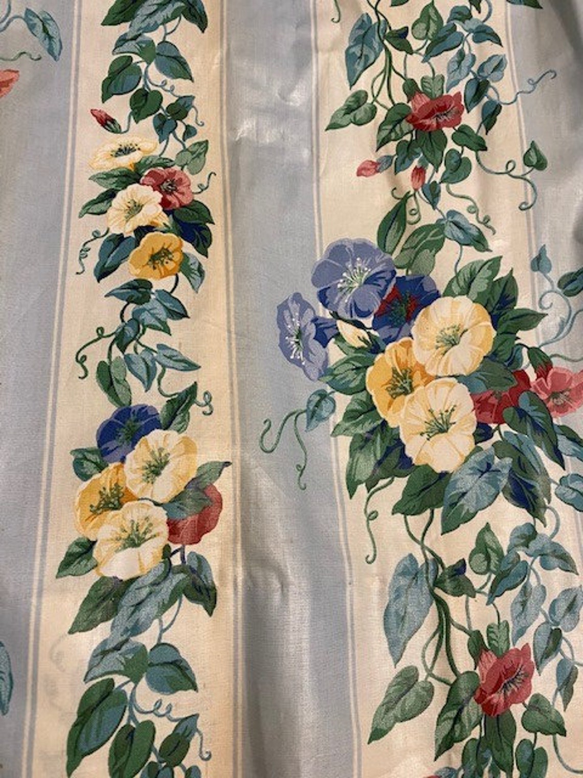 Vintage Waverly Chintz Fabric Floral Drapes Bundle 4 Window | Etsy