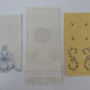 Juego de toallas de mano bordadas vintage: ropa de cama estilo cottagecore de los años 50