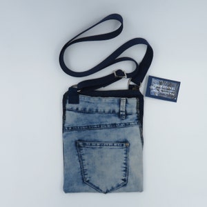 Shoulder Bag/Crossbody handbag/Recycled Denim Jeans/Luggage/Purse/Blue bag/Handmade bag/