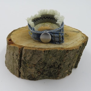 Recycled Denim Bracelet/Wristband/Denim Bracelet/Denim Jewellery/Recycled Jewellery