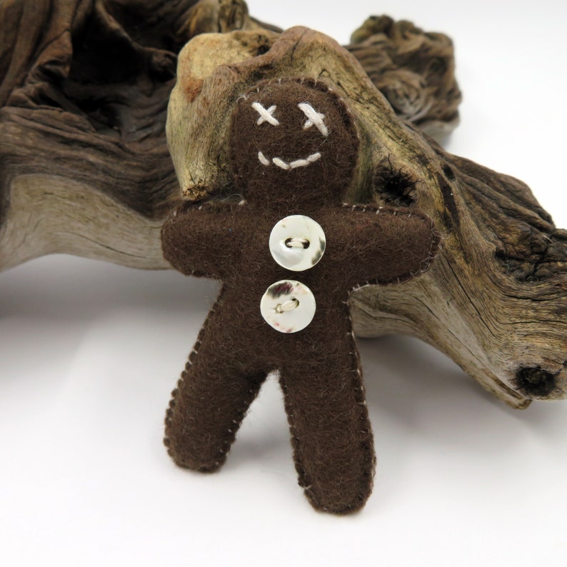 Gingerbread Men Felt BroochCharacter Brooch