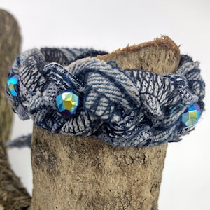 Recycled Denim Bracelet / Denim Bracelet / Denim Jewellery /Denim Wrist Band / Denim Band / Recycled Jewellery/Braided Denim Bracelet