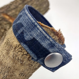 Recycled Denim Bracelet / Denim Bracelet / Denim Band / Recycled Denim Wrist Band / Denim Jewellery / Jewelry /