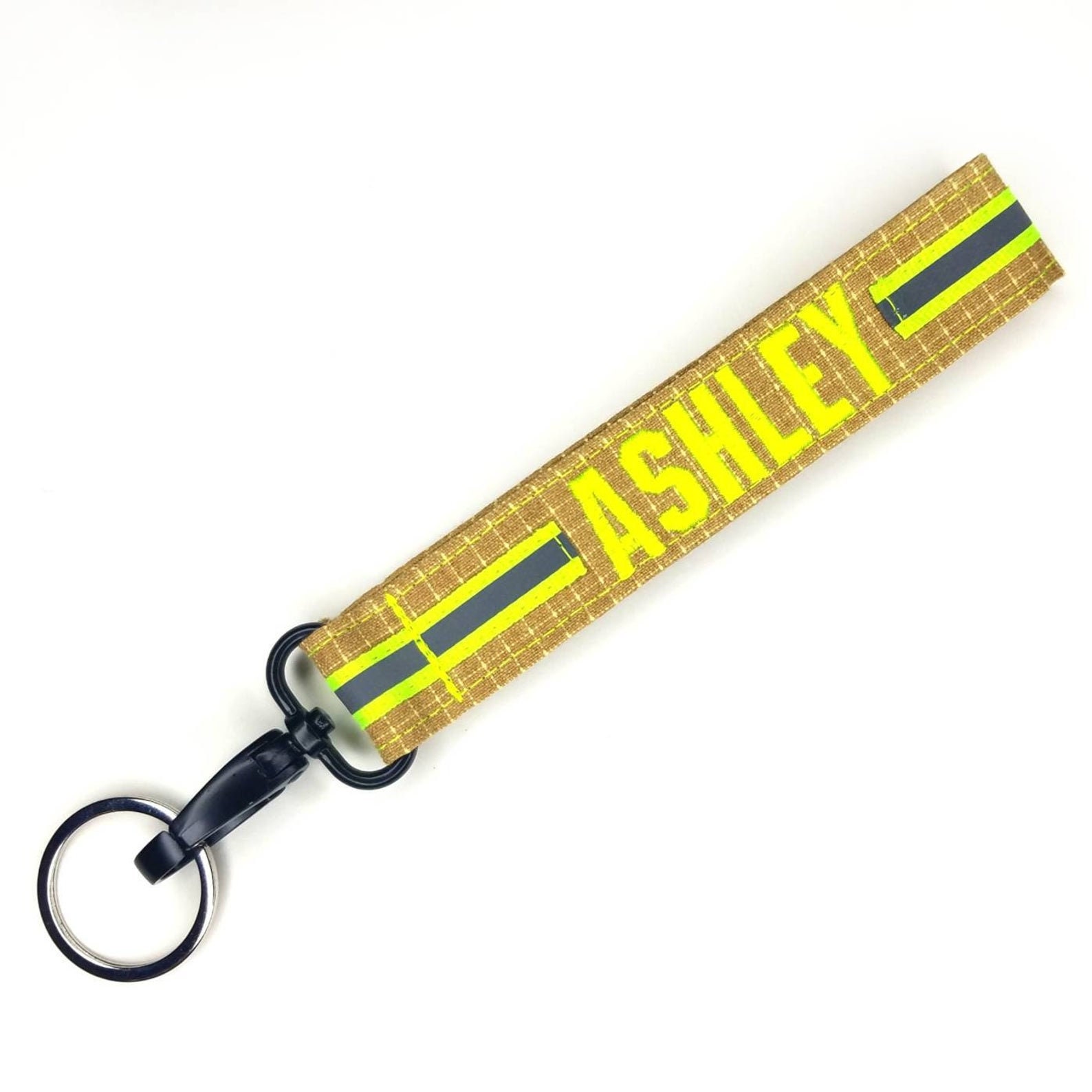 Firefighter Turnout Gear Keychain Personalized Tan Nomex Etsy