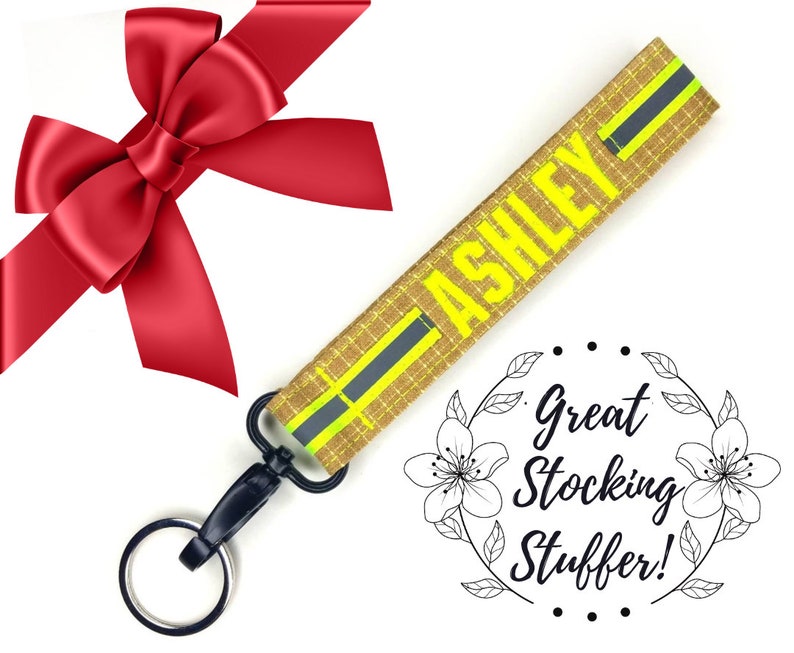 Firefighter Turnout Gear Keychain Personalized Tan Nomex Etsy