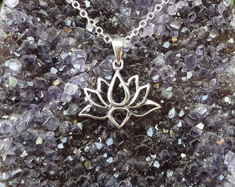 Lotus Flower Pendant Handmade .925 Sterling Silver / Meditation Jewelry / Yoga Jewelry / Buddhist Jewelry