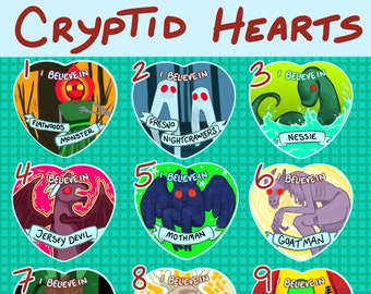 Cryptid Heart Button