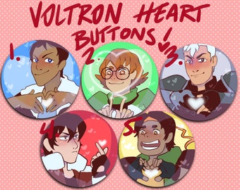 Voltron Heart Buttons