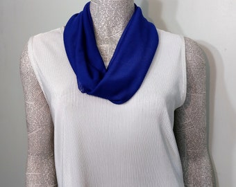 Royal blue lightweight mesh net woman's infinity scarf. Summer - winter use.  Classy casual professional. Great alone or in countless combos