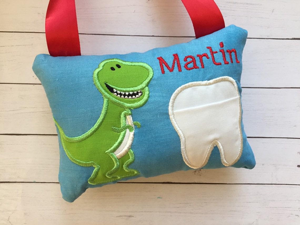 Dinosaur Tooth Fairy Pillow / Dinosaur Pillow Etsy