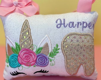 Tooth fairy pillow -Unicorn Tooth fairy Pillow
